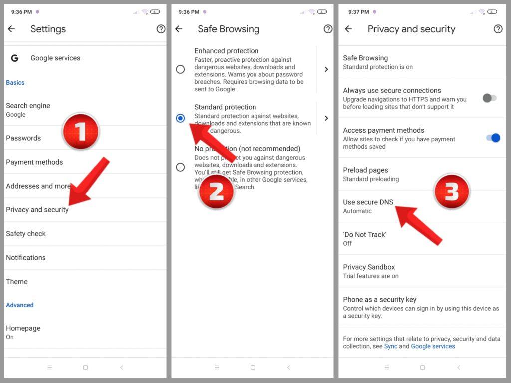 همچنین، برای غیرفعال کردن جستجوی ایمن در مرورگر Chrome در گوشی‌های موبایل اندرویدی، می‌توانید مراحل زیر را دنبال کنید: