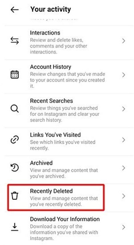 بازیابی لایو حذف شده اینستاگرام