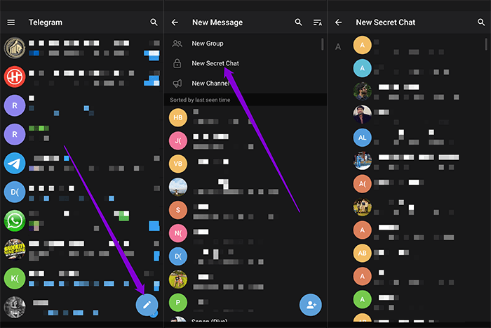 چت‌های مخفی (Secret Chat):