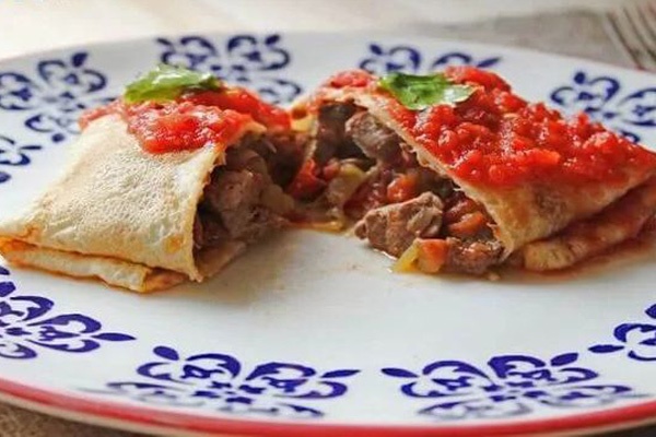 دستور پخت کرپ با گوشت چرخ کرده و قارچ