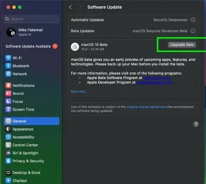 پس از پایان فرایند بررسی، در پنجره باز شده گزینه‌ی Upgrade Now را انتخاب کنید.